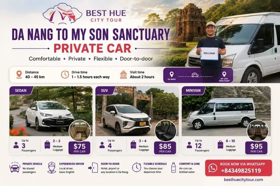 Da Nang to My Son Sanctuary Private Car - Best Hue City Tour