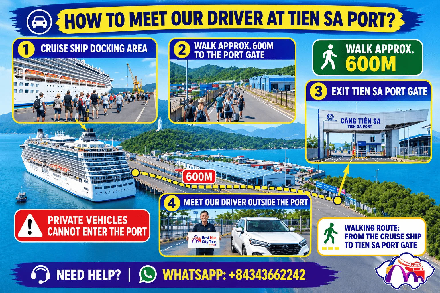 Tien Sa Port to Hue private car - Best Hue City Tour