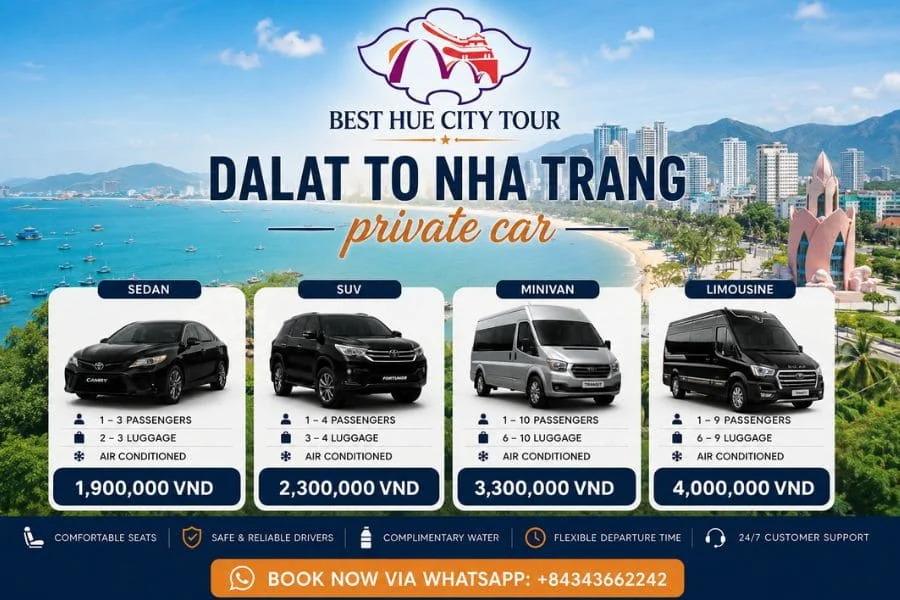 Dalat to Nha Trang by car - Best Hue City Tour