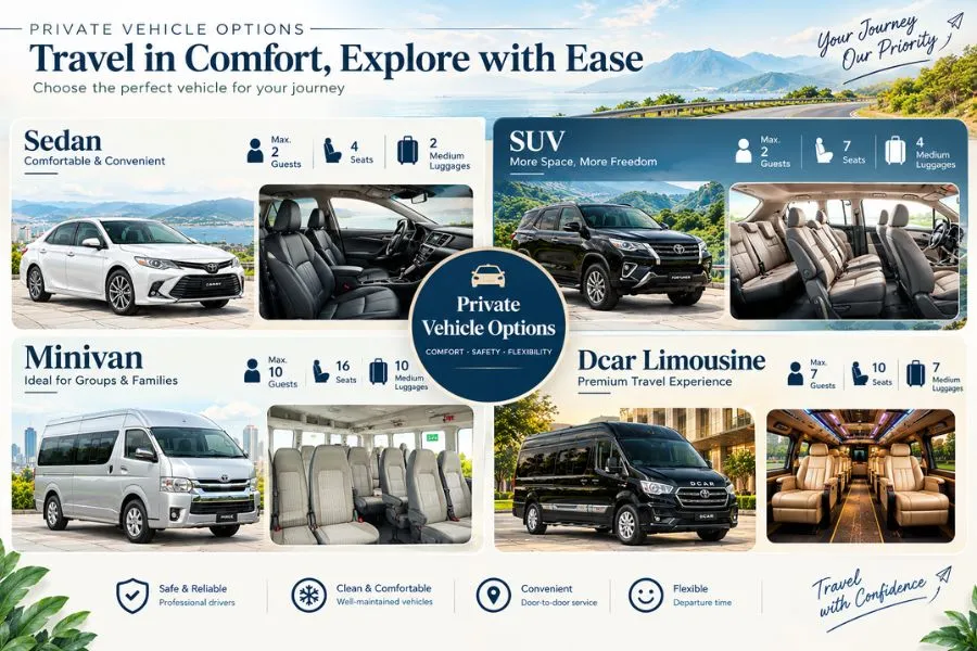 Vehicle Options - Best Hue City Tour